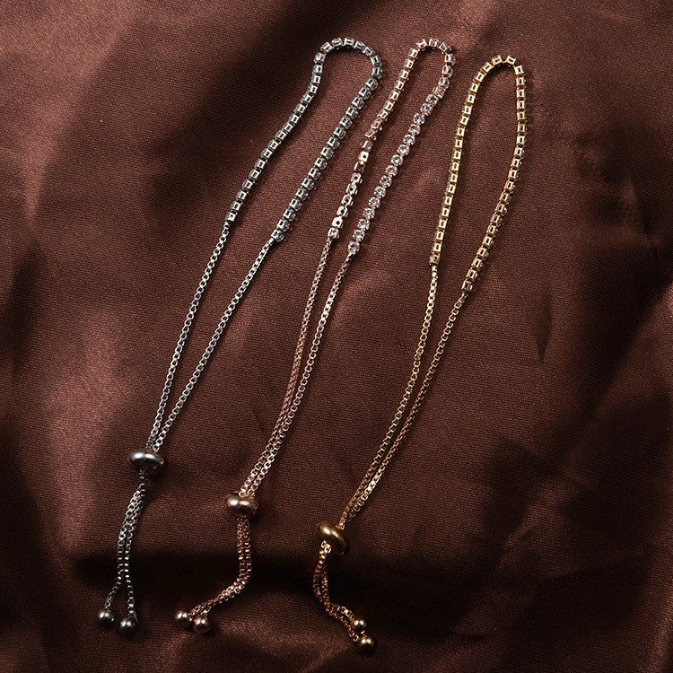 Wholesale Telescopic Rhinestone Claw Chain Adjustable Alloy Bracelet
